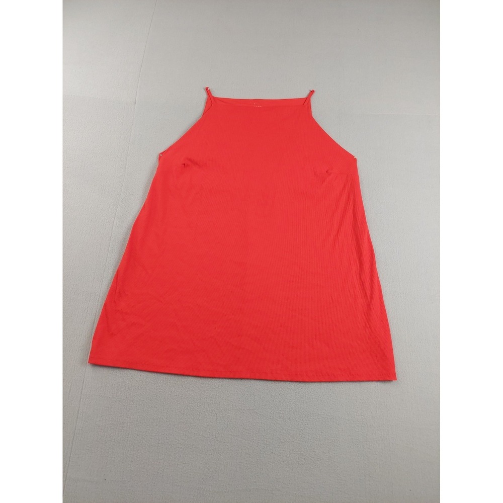 A New Day Women Mini Dresses  4X Bright Orange Halter Neckline Sleeveless Casual